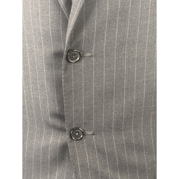 Ralph Lauren Blazer Black Hand Tailored Purple Label Stripe Suit Wool Jacket 41L - Picture 4 of 15